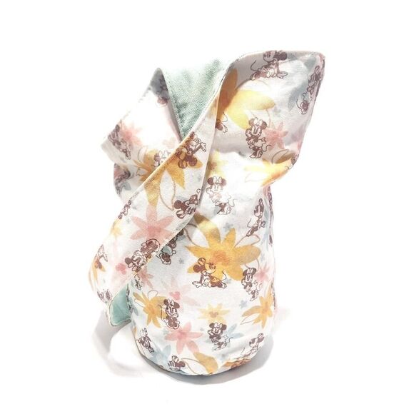 Disney Mickey & Minnie Mouse Floral Reversible Sling Bag New Release Mint Blue - Picture 1 of 9